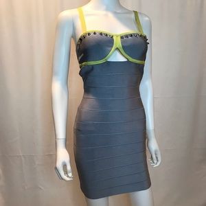 House of CB GREY BANDAGE DRESS